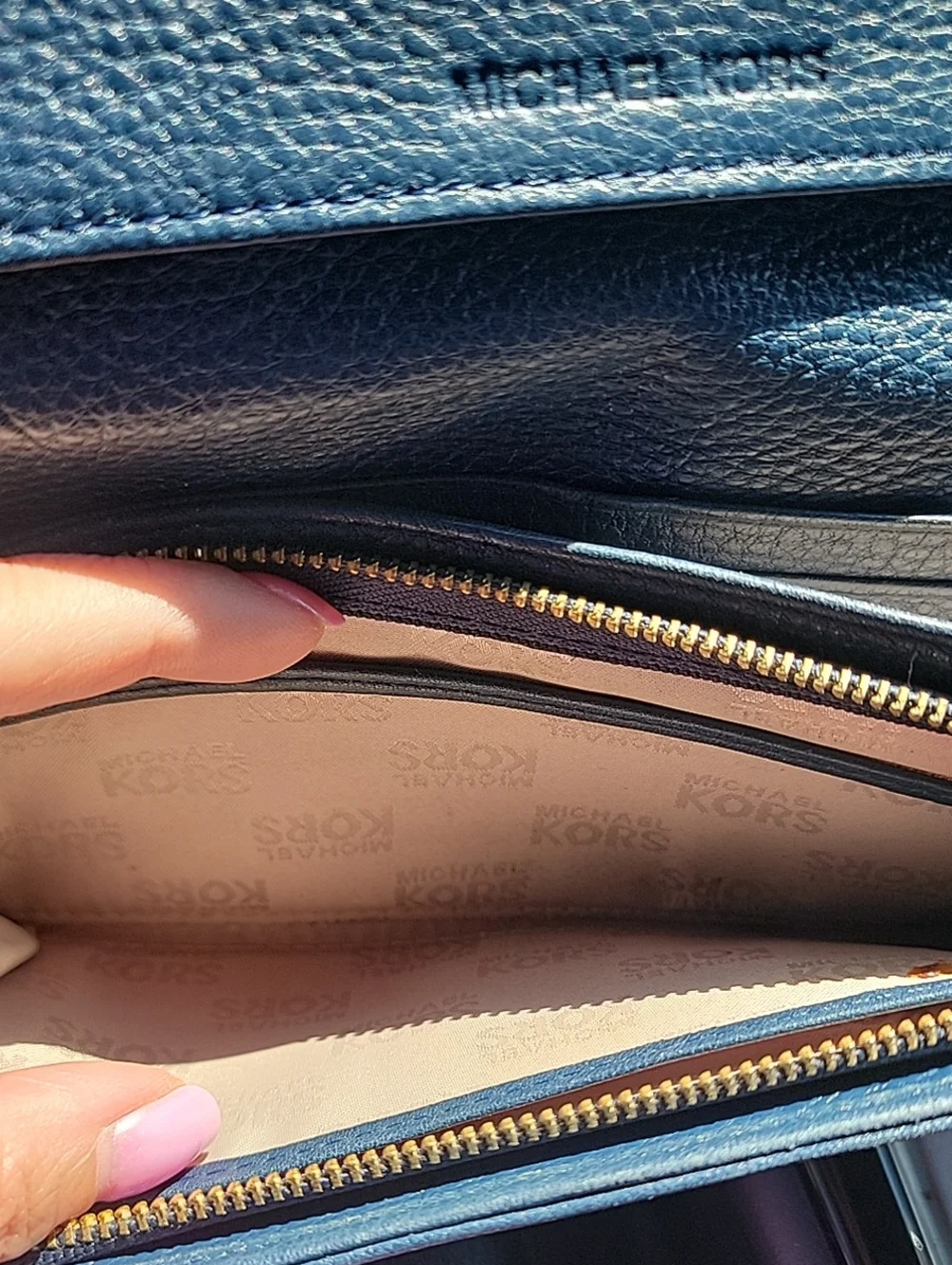 Michael Kors Navy Leather Continental Wallet